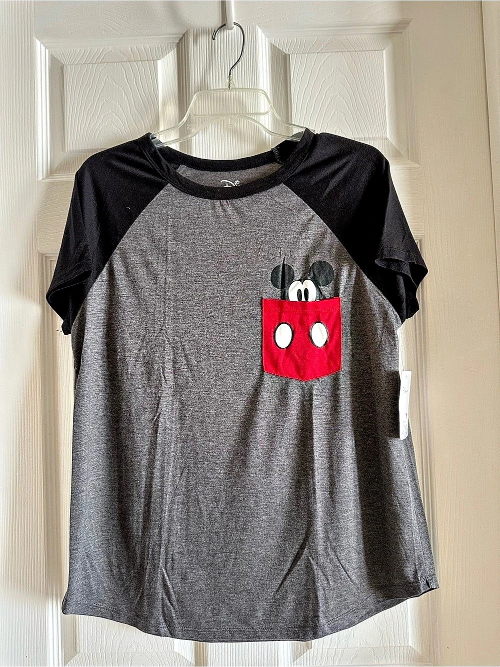 Disney Mickey Mouse Pocket Tee Gray & Black XL (15/17) NWT